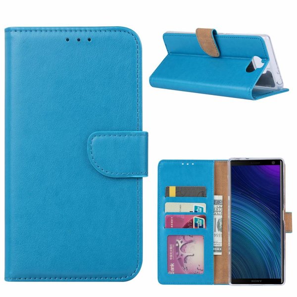 Ntech Ntech Hoesje geschikt voor Sony XA3 Ultra portemonnee hoesje / met opbergvakjes Blauw