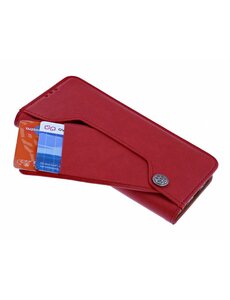 Ntech Ntech Samsung Galaxy S10 Flip Hoesje & Uitschuifbare Pasjeshouder Rood