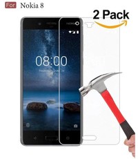  2 Stuk - Nokia 8 Glazen Screenprotector Tempered Glass (0.3mm)