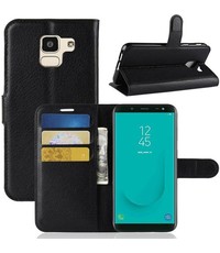  Samsung Galaxy J6 (2018) Hoesje Zwart met Pasjeshouder