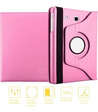 Merkloos Samsung Galaxy Tab E 9.6 Hoesje Case Lichtroze, 360 Draaibaar