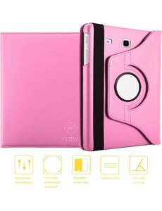 Merkloos Samsung Galaxy Tab E 9.6 Hoesje Case Lichtroze, 360 Draaibaar