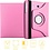 Merkloos Samsung Galaxy Tab E 9.6 Hoesje Case Lichtroze, 360 Draaibaar