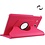Merkloos Samsung Galaxy Tab E 9.6 / T560 horizontaal Litchi structuur 360º Draaibaar Hoesje (hard roze)