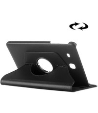 Merkloos Samsung Galaxy Tab E 9.6 horizontaal Litchi structuur 360º Draaibaar Hoesje (zwart)