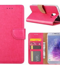 Ntech Ntech Samsung Galaxy J4+ (Plus) 2018 case Roze Portemonnee / Booktype hoesje met opbergvakjes