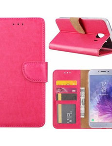 Ntech Ntech Samsung Galaxy J4+ (Plus) 2018 case Roze Portemonnee / Booktype hoesje met opbergvakjes