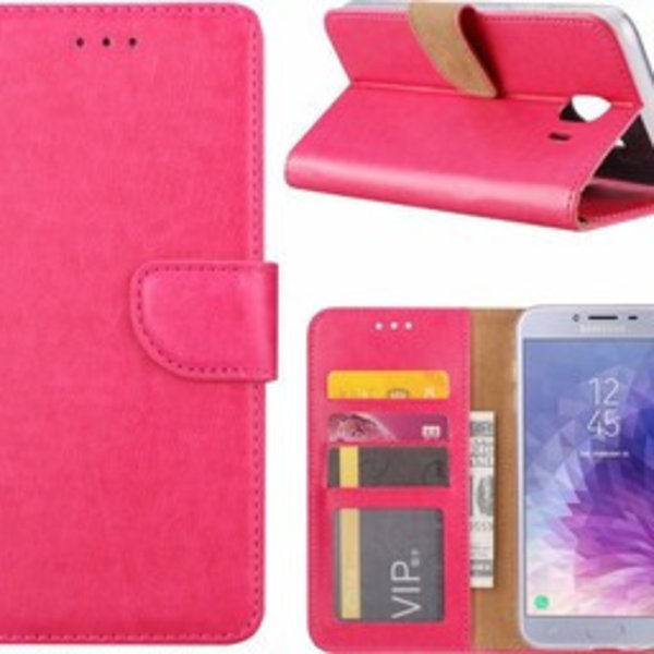 Ntech Ntech Hoesje Geschikt Voor Samsung Galaxy J4+ (Plus) 2018 case Roze Portemonnee / Booktype hoesje met opbergvakjes