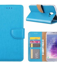 Ntech Ntech Samsung Galaxy J4+ (Plus) 2018 case Turquoise Portemonnee / Booktype hoesje met opbergvakjes