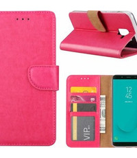 Ntech Ntech Samsung Galaxy J6+ (Plus) 2018 case Roze Portemonnee / Booktype hoesje met opbergvakjes