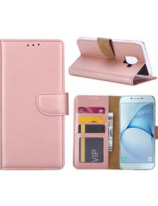 Ntech Ntech Samsung Galaxy A6 (2018) case Rose Goud Portemonnee hoesje met opbergvakjes