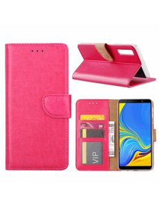 Ntech Ntech Samsung Galaxy A7 2018 Roze Portemonnee / Booktype TPU Lederen Hoesje