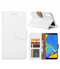 Ntech Ntech Samsung Galaxy A7 2018 Wit Portemonnee / Booktype TPU Lederen Hoesje