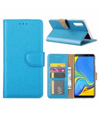 Ntech Ntech Samsung Galaxy A7 2018 Turquoise Portemonnee / Booktype TPU Lederen Hoesje