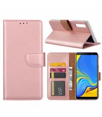 Ntech Ntech Samsung Galaxy A7 2018 Rose Goud Portemonnee / Booktype TPU Lederen Hoesje