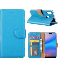 Ntech Ntech Hoesje voor Huawei P20 Lite Portemonnee / Booktype hoesje turquoise