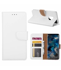 Ntech Ntech Samsung Galaxy S9 Portemonnee / Booktype TPU Lederen Hoesje Wit