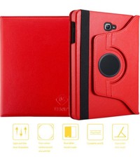 Merkloos Samsung Galaxy TAB A 10.1 inch (T580-T585) Tablet hoesje - Case - Cover - 360 Draaibaar met Multi-stand-donker - Rood