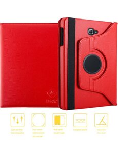 Merkloos Samsung Galaxy TAB A 10.1 inch (T580-T585) Tablet hoesje - Case - Cover - 360 Draaibaar met Multi-stand-donker - Rood
