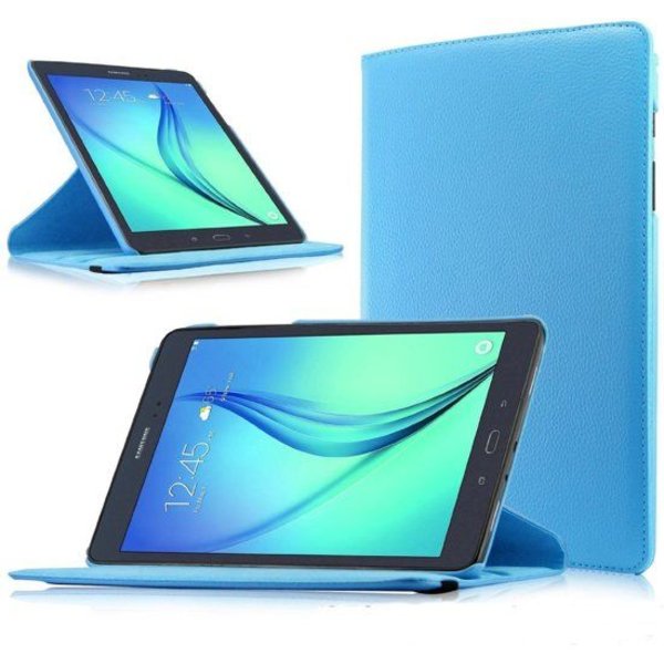 Merkloos Samsung Galaxy Tab A 9,7 inch SM-T550 Tablet Case met 360 draaistand cover hoesje - Light Blauw