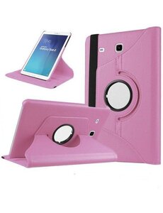 Merkloos Samsung Galaxy Tab A 9,7 inch SM-T550 Tablet Case met 360 draaistand cover hoesje - Licht Roze