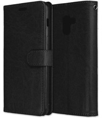 Merkloos Samsung Galaxy A8 2018 hoesje - Bookcase Wallet Zwart