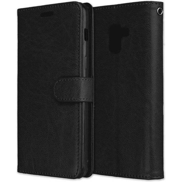 Merkloos Samsung Galaxy A8 2018 hoesje - Bookcase Wallet Zwart