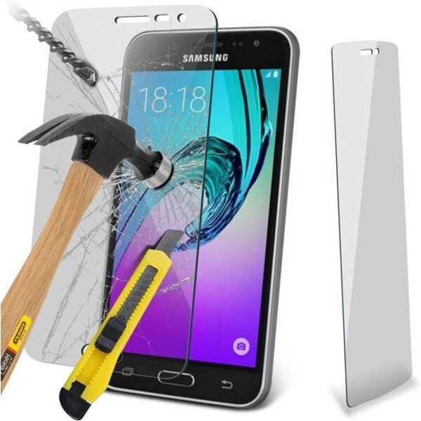 Merkloos 2 Stuks Pack Samsung Galaxy J3 2016 Doorzichtige Glazen Screenprotector