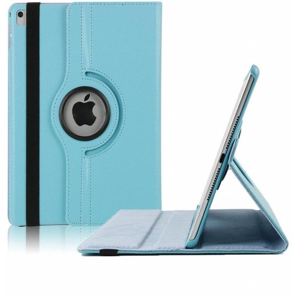 Ntech Hoes geschikt voor iPad 5e / 6e generatie (2018 / 2017) 360° draaibaar bookcase Lichtblauw – Hoes geschikt voor iPad (2017) / (2018) 9.7 inch cover met standaard