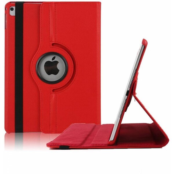 Ntech Hoes geschikt voor iPad 5e / 6e generatie (2018 / 2017) 360° draaibaar bookcase Rood – Hoes geschikt voor iPad (2017) / (2018) 9.7 inch cover met standaard