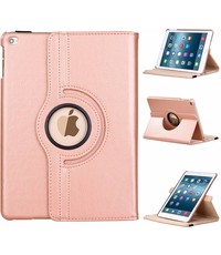 Ntech iPad hoes 5e / 6e generatie (2018 / 2017) 360° draaibaar bookcase Roségoud– iPad (2017) / (2018) 9.7 inch cover met standaard