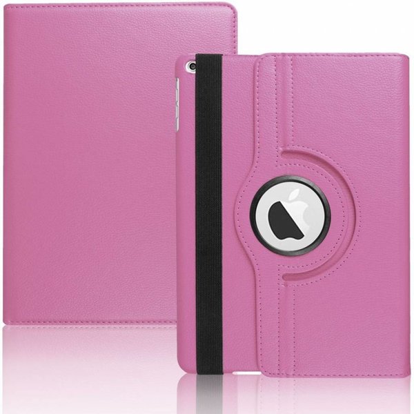 Ntech Ntech Hoes geschikt voor Apple iPad iPad 9.7 (2017 / 2018) hoesje 360° draaibaar Licht Roze