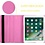 Ntech Hoes geschikt voor iPad 5e en 6e generatie (2018 / 2017) 360° draaibaar bookcase Lichtroze – Hoes geschikt voor iPad (2017) / (2018) 9.7 inch cover met standaard