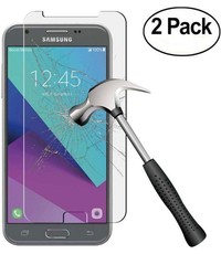 Merkloos 2 pack - Samsung Galaxy J3 2017 Glazen tempered glass / Screenprotector (0.3mm)