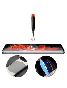 Merkloos Samsung Galaxy S10 UV liquid Curved Tempered Glass full cover met UV lampje