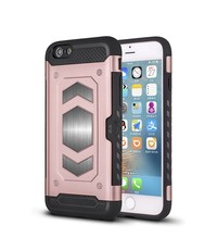 Ntech Ntech Apple iPhone 6 / 6S Luxe Armor Case met Pashouder - Rose Goud