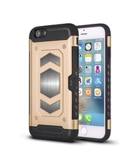 Ntech Ntech Apple iPhone 6 / 6S Luxe Armor Case met Pashouder - Goud