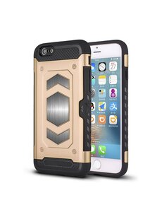 Ntech Ntech Apple iPhone 6 / 6S Luxe Armor Case met Pashouder - Goud