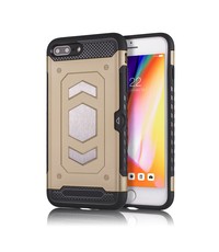 Ntech Ntech Apple iPhone 7+ / 8+ Luxe Armor Case met Pashouder - Goud