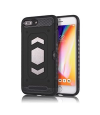 Ntech Ntech Apple iPhone 7+ / 8+ Luxe Armor Case met Pashouder - Zwart