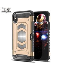 Ntech Ntech Apple iPhone X / XS Luxe Armor Case met Pashouder - Goud