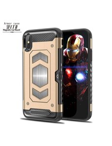 Ntech Ntech Apple iPhone Xs Max Luxe Armor Case met Pashouder - Goud