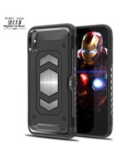 Ntech Ntech Apple iPhone Xs Max Luxe Armor Case met Pashouder - Zwart