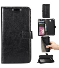 Merkloos Samsung Galaxy J5 2017 portemonnee hoesje - zwart