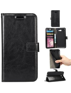 Merkloos Samsung Galaxy J5 2017 portemonnee hoesje - zwart