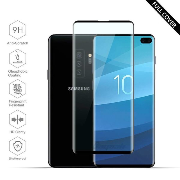 Ntech Ntech Screenprotector Geschikt voor Samsung Galaxy Plus Scratch-Proof / Shatter-proof Full cover Screenprotector / Tempered Glass Zwart