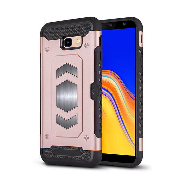 Ntech Ntech Geschikt voor Samsung Galaxy J4 Plus (2018) Luxe Armor Case - Rose Goud