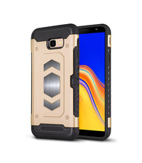 Ntech Ntech Samsung Galaxy J4 Plus (2018) Luxe Armor Case Pashouder - Goud