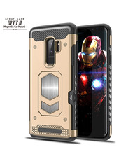 Ntech Ntech Samsung Galaxy S9 Plus Luxe Armor Case met Pashouder - Goud