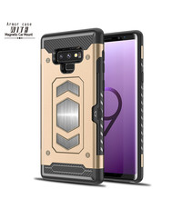 Ntech Ntech Samsung Galaxy Note 9 Luxe Armor Case met Pashouder - Goud